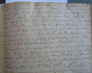 The tenant contract from 1763