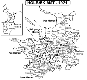 Different parishes in the former County of Holbæk